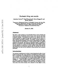 Stochastic firing rate models