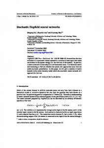 Stochastic Hopfield neural networks - Semantic Scholar