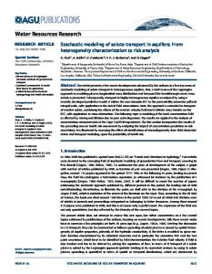 Stochastic modeling of solute transport in aquifers - AGU Publications