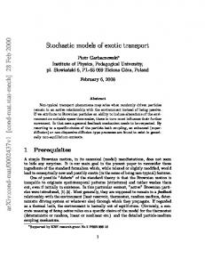 Stochastic models of exotic transport