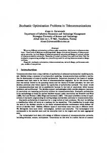 Stochastic Optimization Problems in Telecommunications - CiteSeerX