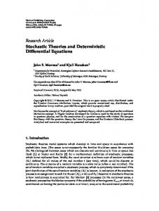 Stochastic Theories and Deterministic Differential