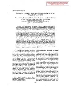 Stopover ecology and habitat use of migratory Wilson's Warblers