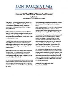 Stoppard's 'Real Thing' Makes Real Impact