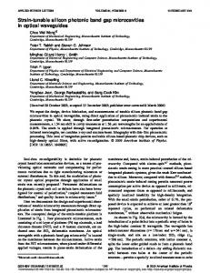 Strain-tunable silicon photonic band gap microcavities in optical ...