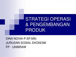 STRATEGI OPERASI (OPERATIONS STRATEGY)