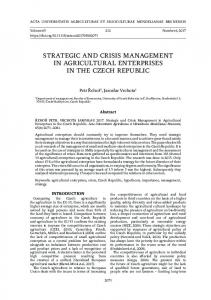 strategic and crisis management in agricultural enterprises in the