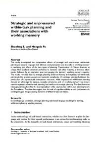 Strategic and unpressured within-task planning and ... - SAGE Journals