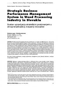 Strategic Business Performance Management System in Wood ...