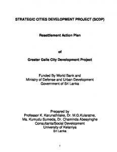 STRATEGIC CITIES DEVELOPMENT PROJECT ...