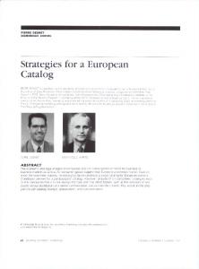 Strategies for a European Catalog