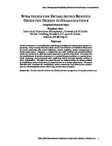 Strategies for Establishing Service Oriented ... - Semantic Scholar