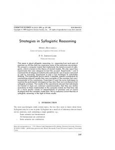 Strategies in Syllogistic Reasoning - Wiley Online Library