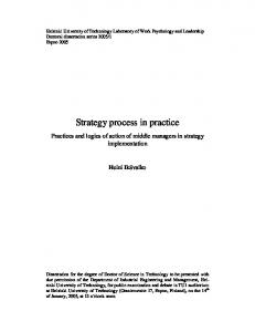 Strategy process in practice