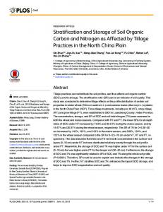 Stratification and Storage of Soil Organic Carbon