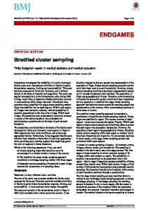 Stratified cluster sampling | The BMJ