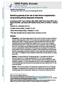 Stratifying patients at the risk of heart failure hospitalization using