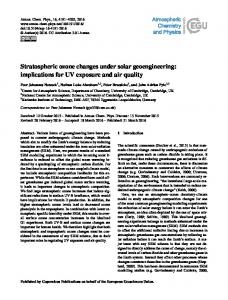 Stratospheric ozone changes under solar ... - Atmos. Chem. Phys