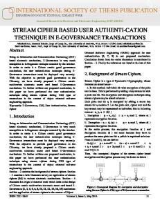 stream cipher based user authenti-cation technique in ...