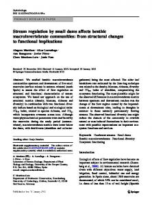 Stream regulation by small dams affects benthic macroinvertebrate ...