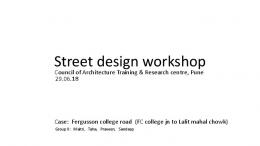 Street design workshop