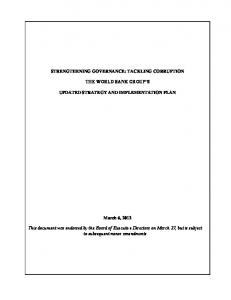 strengthening governance, tackling corruption - World Bank Internet ...