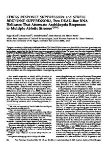 STRESS RESPONSE SUPPRESSOR1 and ... - Plant Physiology
