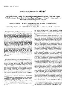 Stress Responses in Alfalfa - NCBI