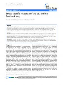 Stress-specific response of the p53-Mdm2 ... - Niels Bohr Institutet