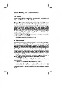 Stress Testing via Contamination - CiteSeerX