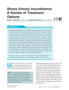 Stress Urinary Incontinence - AORN Journal