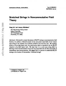 Stretched Strings in Noncommutative Field Theory