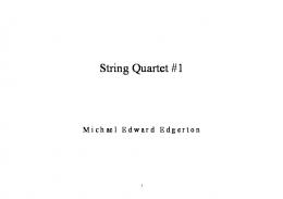 String Quartet #1 - Sheet Music Archive