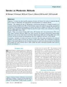 Stroke at Moderate Altitude - JAPI