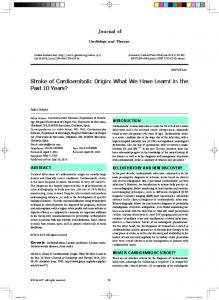 Stroke of Cardioembolic Origin