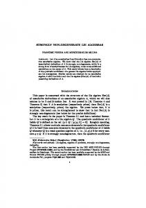 STRONGLY NON-DEGENERATE LIE ALGEBRAS ...