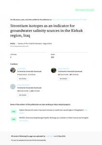 Strontium isotopes as an indicator for groundwater ...