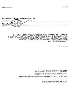 Structural Adjustment and trade in Turkey: A general ... - AgEcon Search