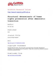 Structural determinants of human rights prosecution after democratic ...