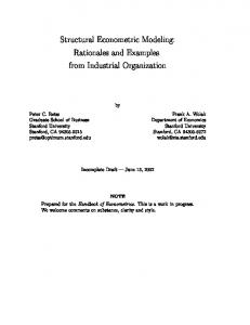 Structural Econometric Modeling: Rationales and Examples from ...