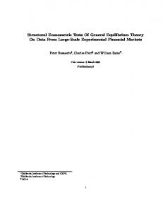 Structural Econometric Tests Of General