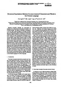 Structural Equivalence Between Co-occurrences of Characters ... - ieice