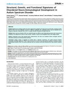 Structural, Genetic, and Functional Signatures of Disordered ... - PLOS