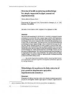 Structural health monitoring methodology for ... - SciELO Colombia