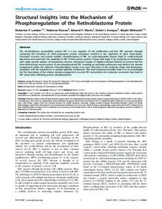 Structural Insights into the Mechanism of ... - CiteSeerX