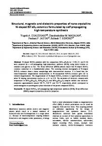 Structural, magnetic and dielectric properties of nano ... - Springer Link