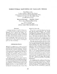 STRUCTURAL MATCHING OF PARALLEL TEXTS - Association for