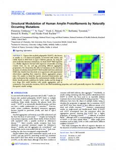 Structural Modulation of Human Amylin ... - ACS Publications