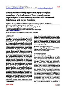 Structural neuroimaging and neuropsychological ... - Semantic Scholar