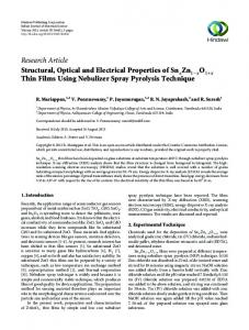 Structural, Optical and Electrical Properties of Thin Films Using ...